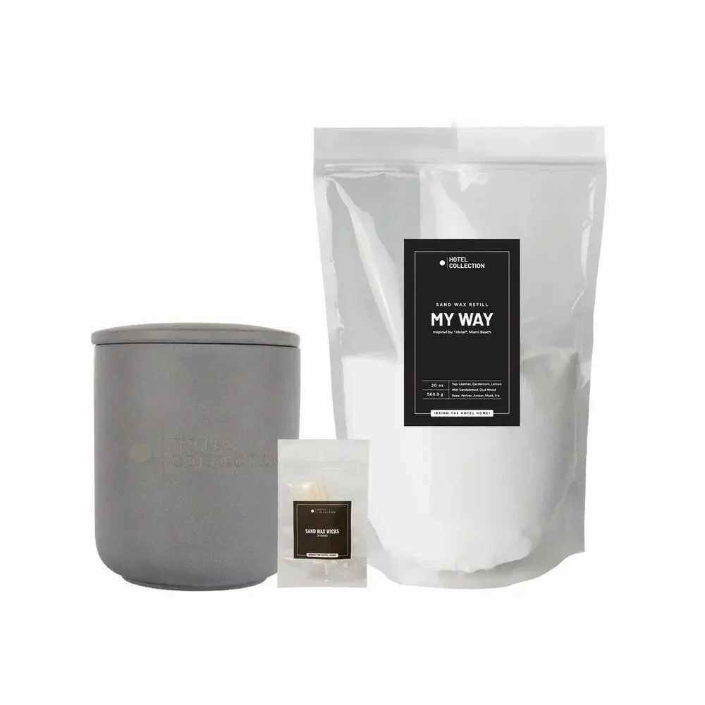 Aroma360 My Way Petite Ceramic Sand Wax Candle Set Charcoal 20oz Hard To Find